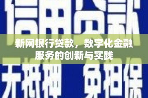 新会新网银行贷款，数字化金融服务的创新与实践