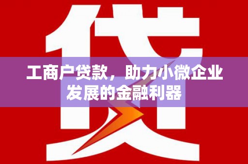 新会工商户贷款，助力小微企业发展的金融利器