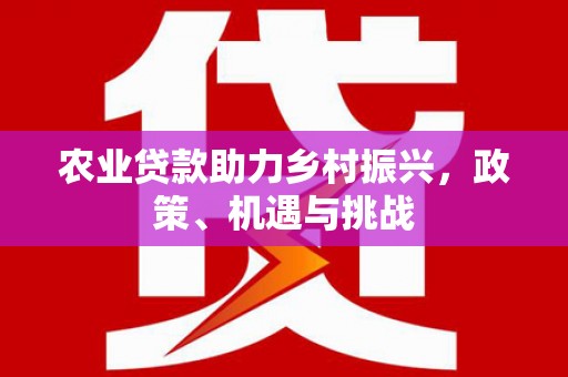 新会农业贷款助力乡村振兴，政策、机遇与挑战