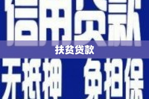 新会扶贫贷款