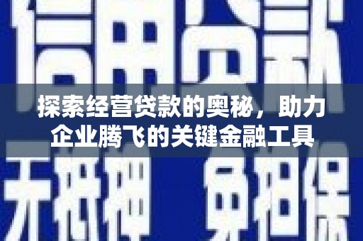 新会探索经营贷款的奥秘，助力企业腾飞的关键金融工具