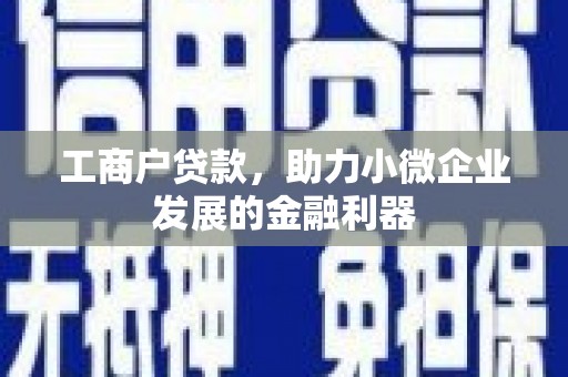 新会工商户贷款，助力小微企业发展的金融利器