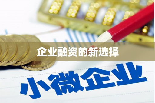 新会企业融资的新选择