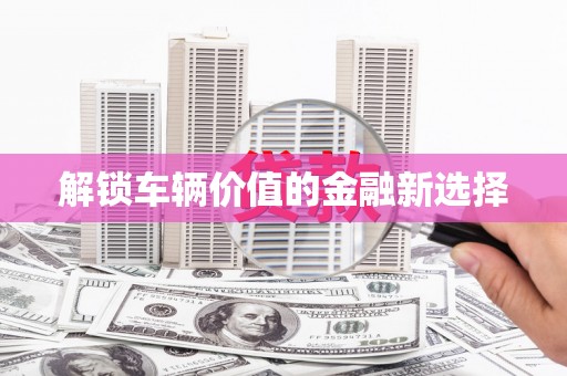 新会解锁车辆价值的金融新选择