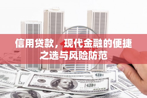 新会信用贷款，现代金融的便捷之选与风险防范