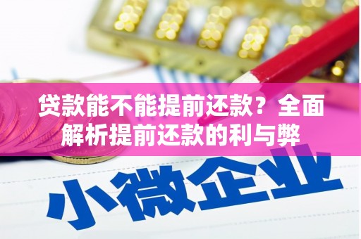 新会贷款能不能提前还款？全面解析提前还款的利与弊