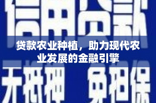 新会贷款农业种植，助力现代农业发展的金融引擎