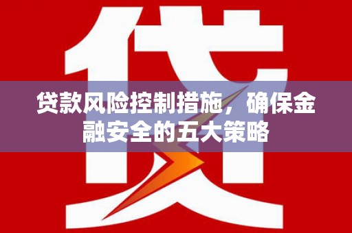 新会贷款风险控制措施，确保金融安全的五大策略