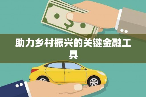 新会助力乡村振兴的关键金融工具