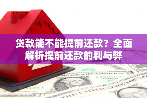 新会贷款能不能提前还款？全面解析提前还款的利与弊