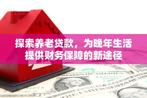 新会探索养老贷款，为晚年生活提供财务保障的新途径