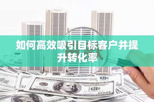 新会如何高效吸引目标客户并提升转化率