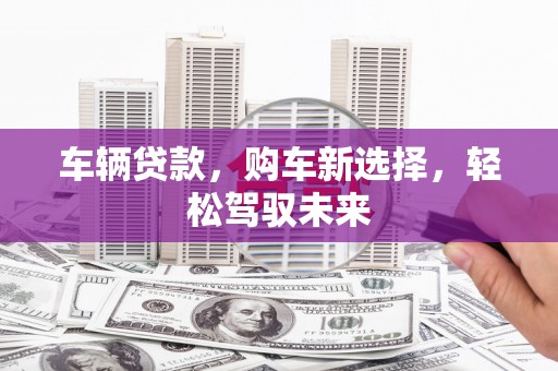 新会车辆贷款，购车新选择，轻松驾驭未来