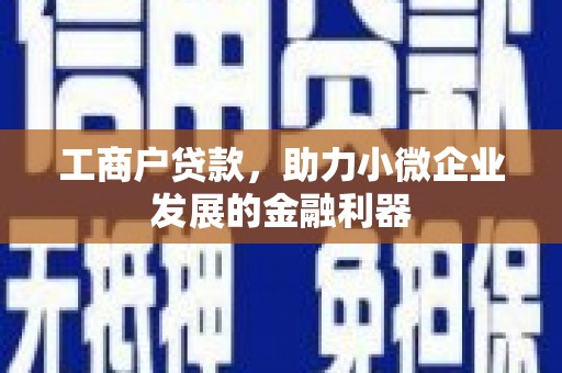 新会工商户贷款，助力小微企业发展的金融利器