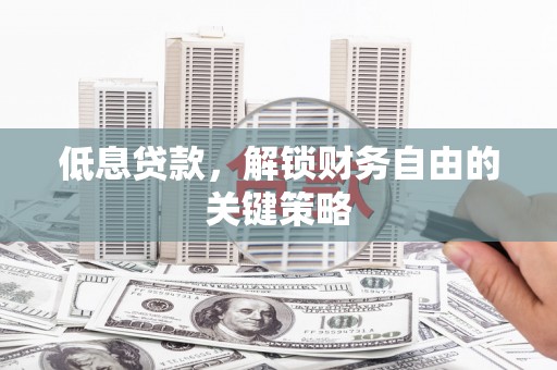 新会低息贷款，解锁财务自由的关键策略