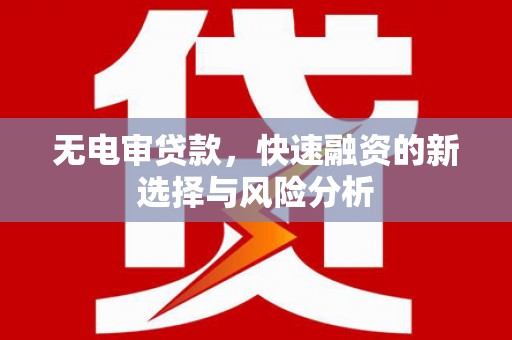 新会无电审贷款，快速融资的新选择与风险分析