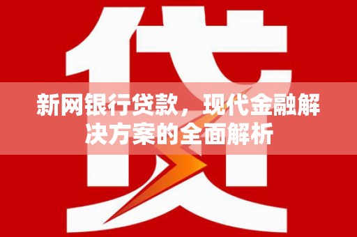新会新网银行贷款，现代金融解决方案的全面解析