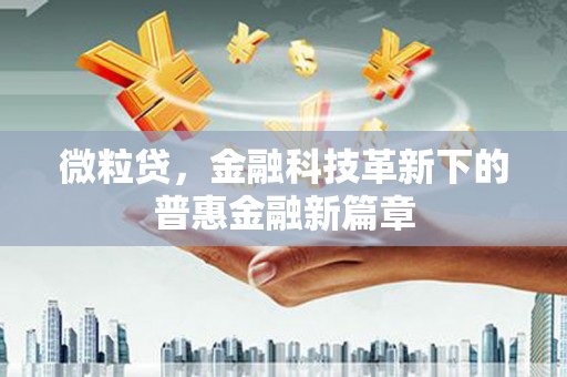 新会微粒贷，金融科技革新下的普惠金融新篇章