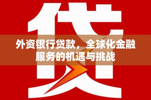 新会外资银行贷款，全球化金融服务的机遇与挑战