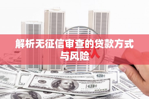 新会解析无征信审查的贷款方式与风险