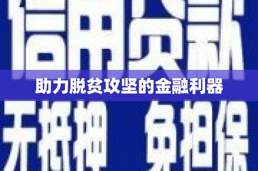 新会助力脱贫攻坚的金融利器